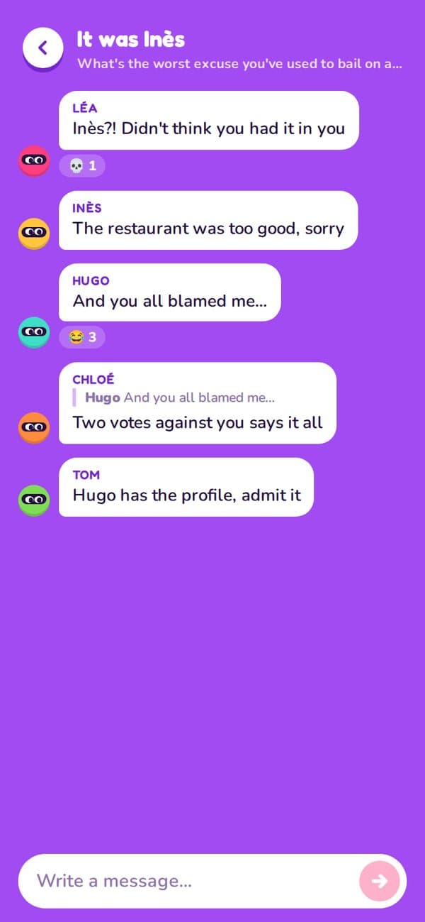 Group chat screen